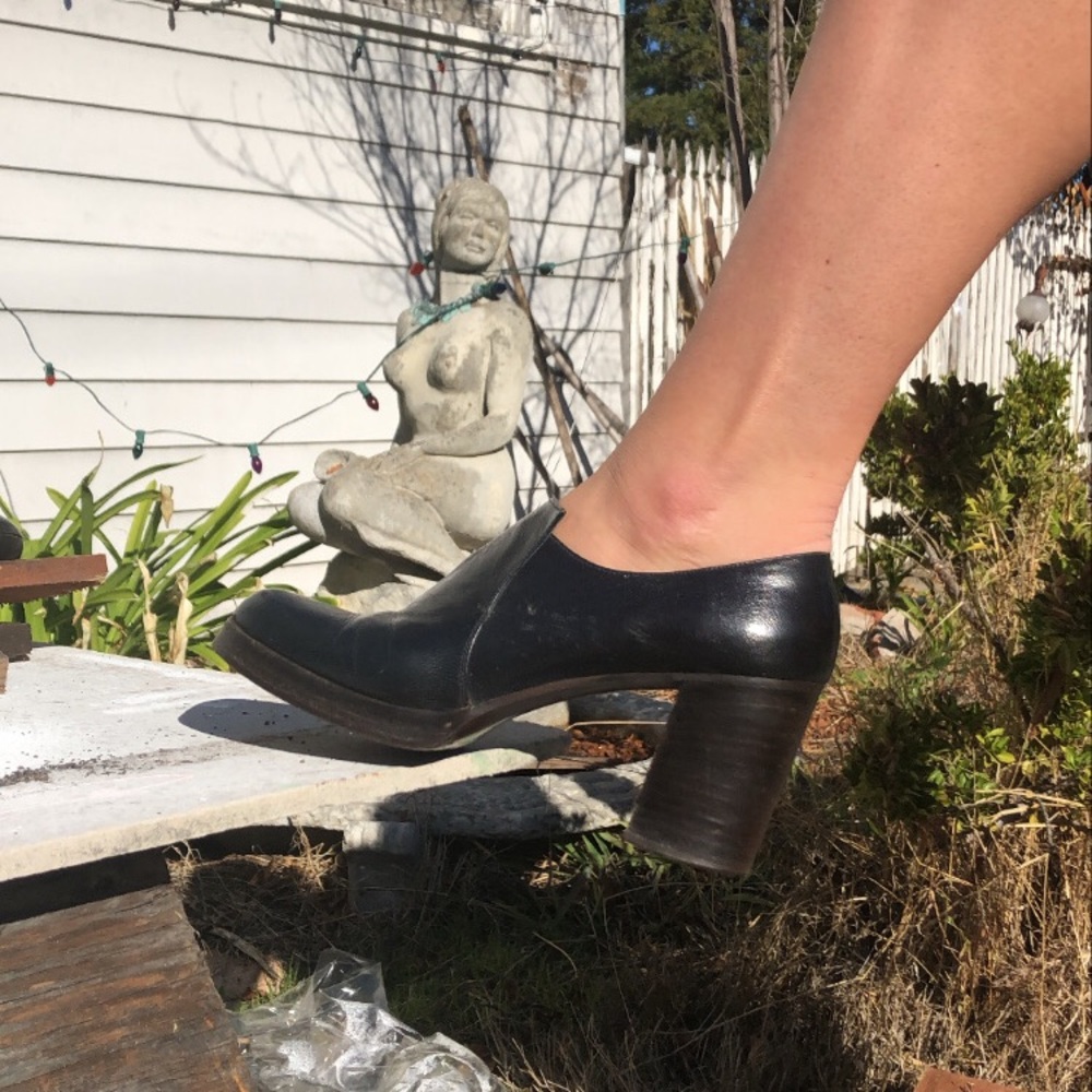 Rare Vintage Italian Leather 60s Mod Platform Loafer